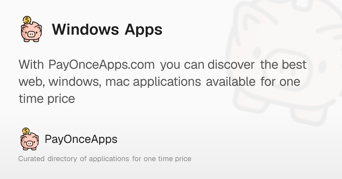 Windows Apps – PayOnceApps